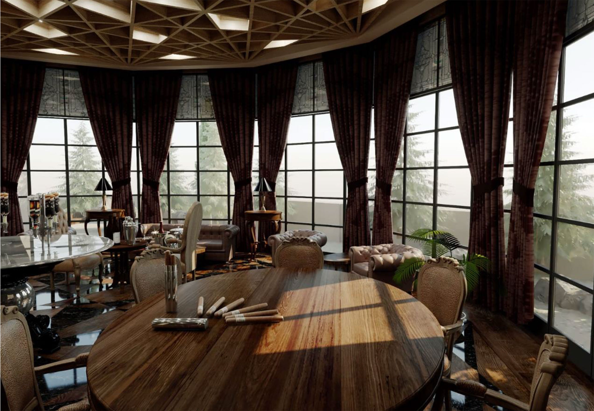 Cigar Lounge Interior Design Concept